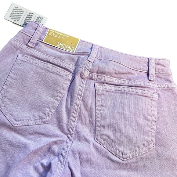 NWT MICHAEL Michael Kors ‘Izzy’ Cropped Skinny Jeans in “Pale Orchid” Size 0P - Picture 6 of 11